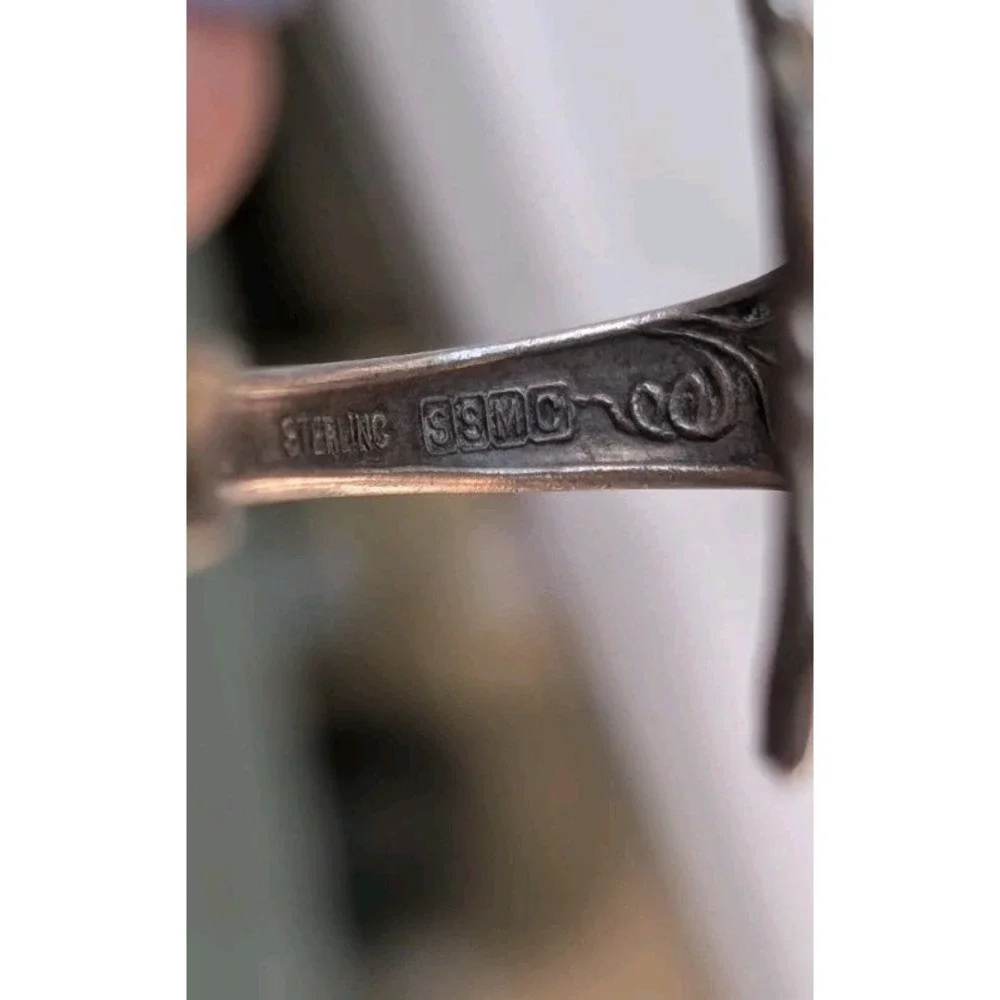 Antique SSMC Sterling Silver Baby Spoon Floral Pattern NO MONOGRAM Vintage